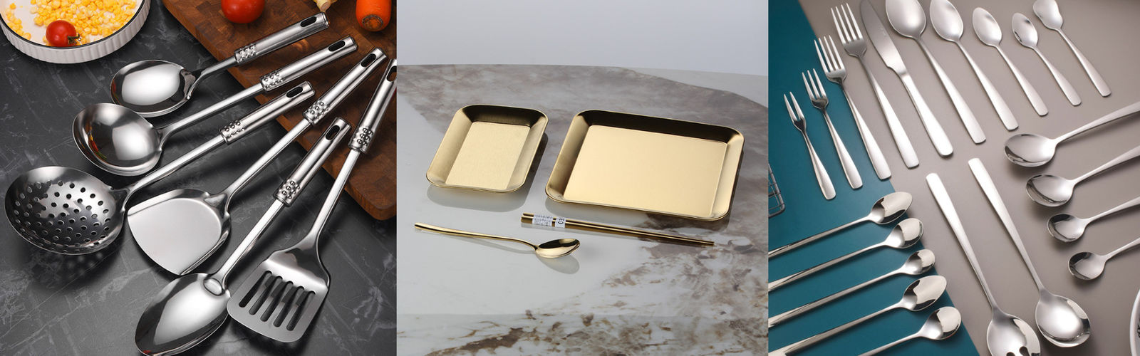 Servidores de mesa e utensílios