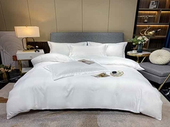 100% de algodão branco lençol de cama conjunto para cinco Star Hotel